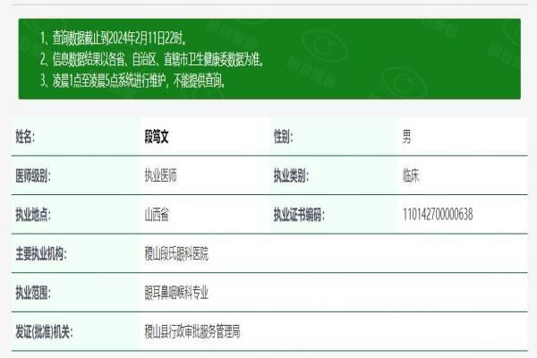 稷山段氏眼科医院段笃文医生web508.com