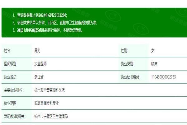 杭州友华普惠眼科医院周芳院长web508.com